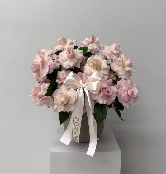 2 Dozen Blush Rose Pot